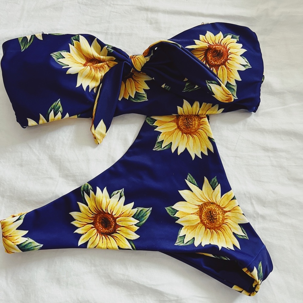Zaful, Sunflower Bando Bikini, Size: S